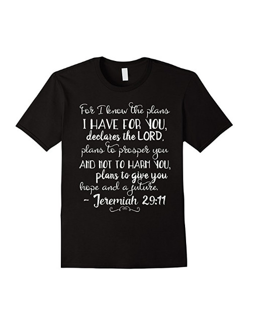 Jeremiah 29:11 Inspirational Christian Bible Verse Scripture T-shirt