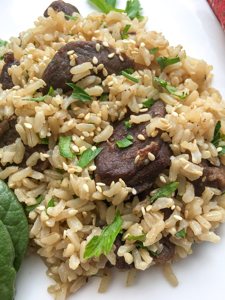 Instant Pot Asian Inspired Beef and Brown Rice Recipe