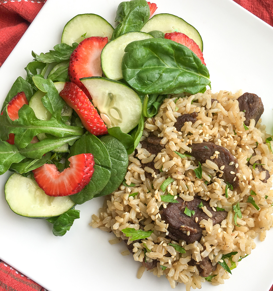 Instant Pot Asian Inspired Beef and Brown Rice Recipe