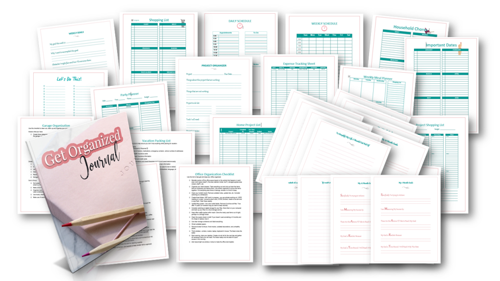 Get Organized Printable Worksheets and Journal Pack