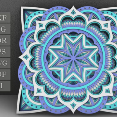 Beautiful Floral Layered Mandala SVG Cut File